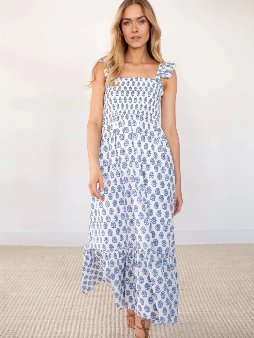 Marea Liz Joy Sasco dress blockprint maxi